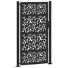vidaXL Portail de jardin noir 100x175 cm en acier avec motif feuille
