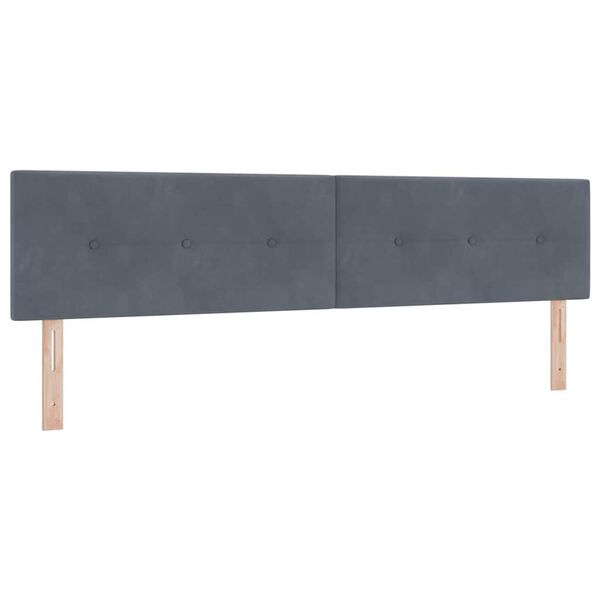 vidaXL T&ecirc;te de lit avec t&ecirc;te de lit Gris fonc&eacute; 200 cm Cuir synth&eacute;tique