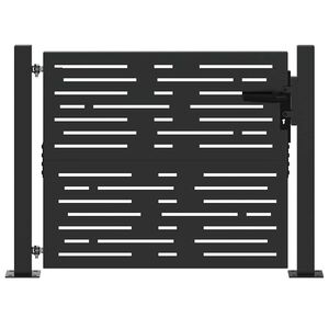 vidaXL Porte de Jardin Noir 110 x 105 cm Acier enduit de poudre