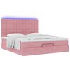vidaXL Cadre de lit ottoman avec matelas rose 180x200 cm velours