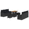 vidaXL Ensemble de canap&eacute; de jardin 9 pc Noir polyrotin
