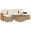 vidaXL Salon de jardin avec coussins 7 pcs beige r&eacute;sine tress&eacute;e