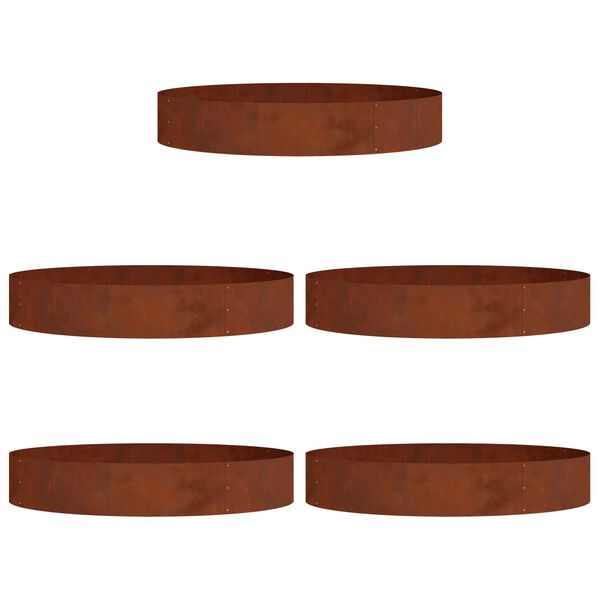 vidaXL Anneau de jardini&egrave;re 5 pcs Marron 120 x 120 x 20 cm