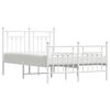 vidaXL Cadre de lit m&eacute;tal sans matelas et pied de lit blanc 120x190 cm