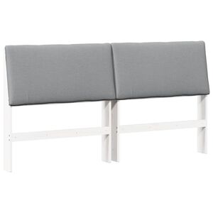 vidaXL T&ecirc;te de lit capitonn&eacute;e Gris clair 200 cm Pin massif