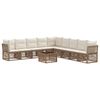 vidaXL Ensemble de canap&eacute; de jardin 10 pcs Beige polyrotin