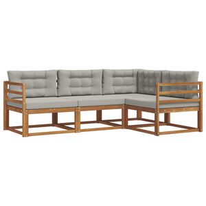 vidaXL Ensemble de canap&eacute;s d'ext&eacute;rieur 4 pcs Gris Naturel et Clair