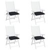 vidaXL Coussins de chaise lot de 4 carreaux noir 50x50x7 cm