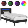 vidaXL Cadre de lit avec bandes LED Noir 90 x 200 cm Simili cuir