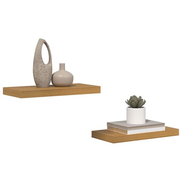 vidaXL &Eacute;tag&egrave;re Murale 2 pcs Beige 50 x 23 x 4 cm Bois d'ing&eacute;nierie