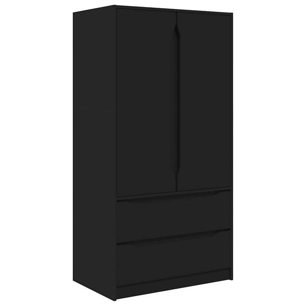 vidaXL Cabinet de salle de bain avec tiroir Noir 79,5 x 49 x 156 cm