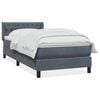 vidaXL Sommier &agrave; lattes de lit et matelas gris fonc&eacute; 90x210 cm velours