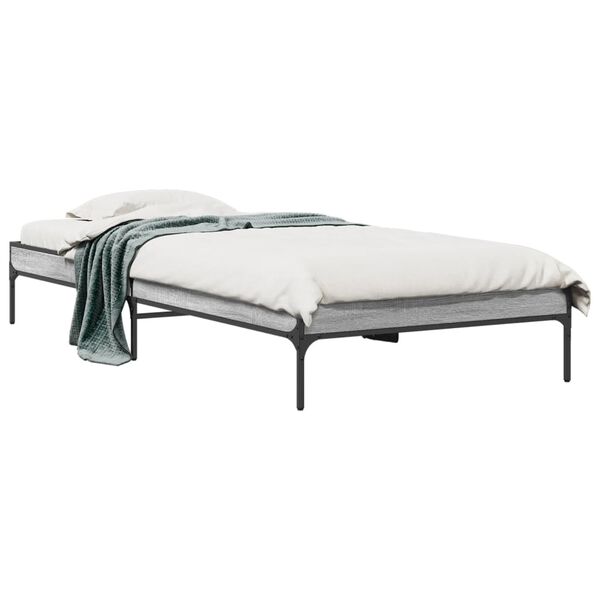 vidaXL Cadre de lit sans matelas sonoma gris 90x190 cm