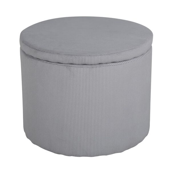 Venture Home Pouf Dunken 51x51x43 cm Velours c&ocirc;tel&eacute; Gris