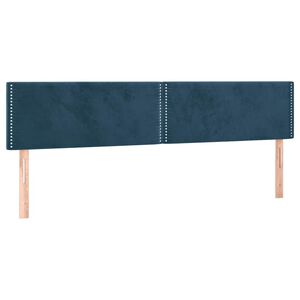vidaXL T&ecirc;tes de lit Bleu fonc&eacute; 160 x 5 x 78/88 cm Velours