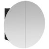 vidaXL Armoire de salle de bain miroir rond et LED Noir 40x40x17,5 cm