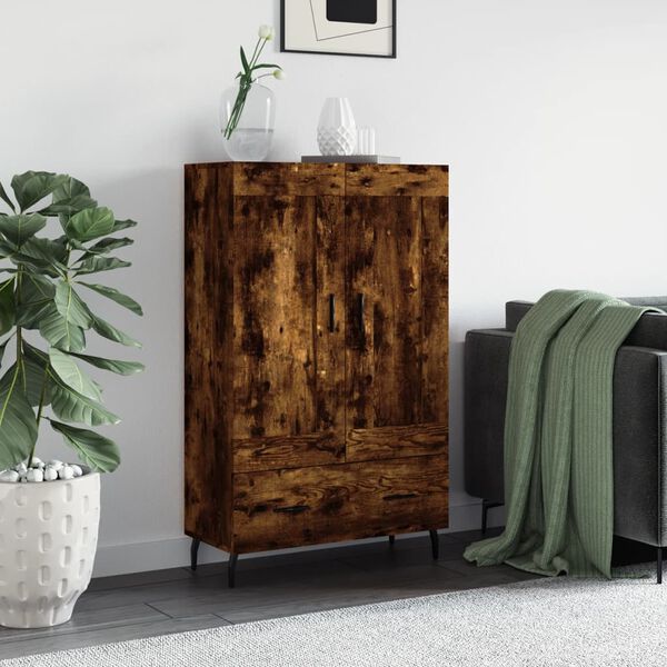 vidaXL Buffet haut ch&ecirc;ne fum&eacute; 69,5x31x115 cm bois d'ing&eacute;nierie