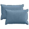 vidaXL Housse de coussin 2 pc HOUTEN Bleu 30 x 50 cm velours c&ocirc;tel&eacute;