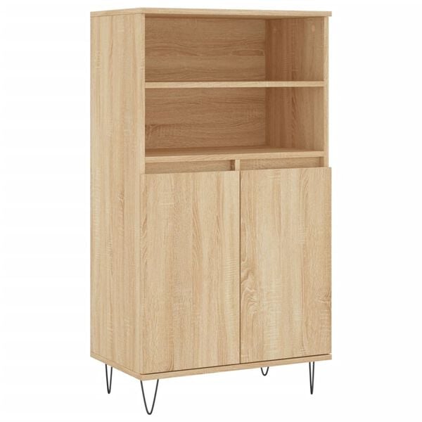 vidaXL Buffet haut Ch&ecirc;ne sonoma 60x36x110 cm Bois d'ing&eacute;nierie