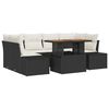 vidaXL Ensemble de canap&eacute; de jardin 7 pc Noir polyrotin