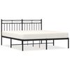 vidaXL Cadre de lit m&eacute;tal sans matelas et t&ecirc;te de lit noir 160x200 cm
