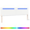 vidaXL T&ecirc;te de lit LED Blanc Cuir synth&eacute;tique