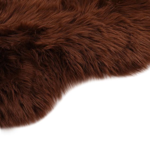 vidaXL Tapis 60 x 90 cm Peau de mouton synth&eacute;tique Marron