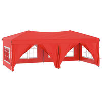 vidaXL Tente de réception pliable avec parois Rouge 3x6 m