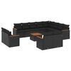 vidaXL Salon de jardin avec coussins 13 pcs noir r&eacute;sine tress&eacute;e