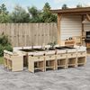 vidaXL Ensemble &agrave; manger de jardin et coussins 15 pcs beige