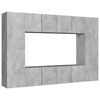 vidaXL Ensemble de meubles TV 8 pcs Gris b&eacute;ton Bois d'ing&eacute;nierie