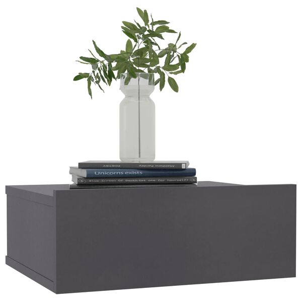 vidaXL Tables de chevet flottantes 2 pcs gris bois d&rsquo;ing&eacute;nierie