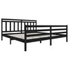 vidaXL Cadre de lit sans matelas noir bois massif 200x200 cm
