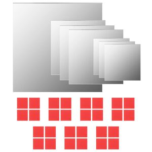 vidaXL Ensemble de miroirs muraux carr&eacute;s 7 pcs Verre