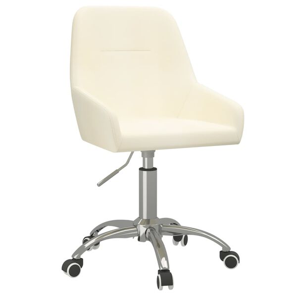 vidaXL Chaise pivotante de bureau Cr&egrave;me Tissu