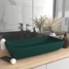 vidaXL Lavabo de luxe rectangulaire Vert fonc&eacute; mat 71x38 cm C&eacute;ramique