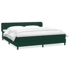 vidaXL Sommier &agrave; lattes de lit et matelas vert fonc&eacute; 180x220cm velours