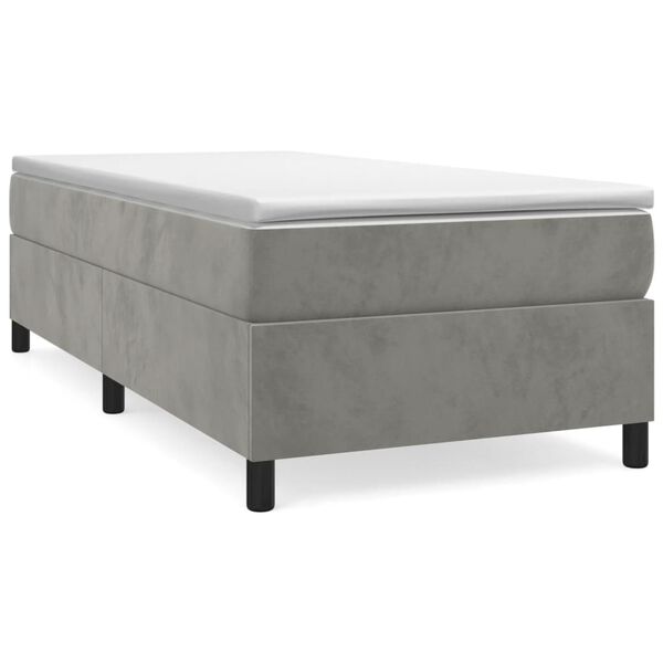 vidaXL Sommier &agrave; lattes de lit et matelas Gris clair 80x200 cm Velours