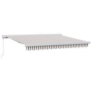 vidaXL Auvent r&eacute;tractable Gris clair et blanc 300 x 250 cm