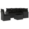 vidaXL Salon de jardin 6 pcs avec coussins noir r&eacute;sine tress&eacute;e