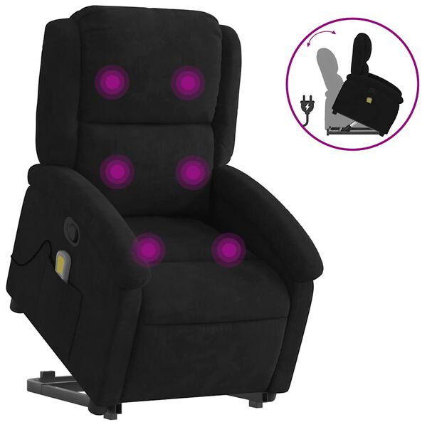 vidaXL Fauteuil de massage inclinable Noir Velours