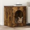 vidaXL Maison pour chat Ch&ecirc;ne fum&eacute; 53 x 52 x 62 cm Bois d'ing&eacute;nierie