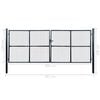 vidaXL Portail de jardin grillagé en acier galvanisé gris 400 x 150 cm