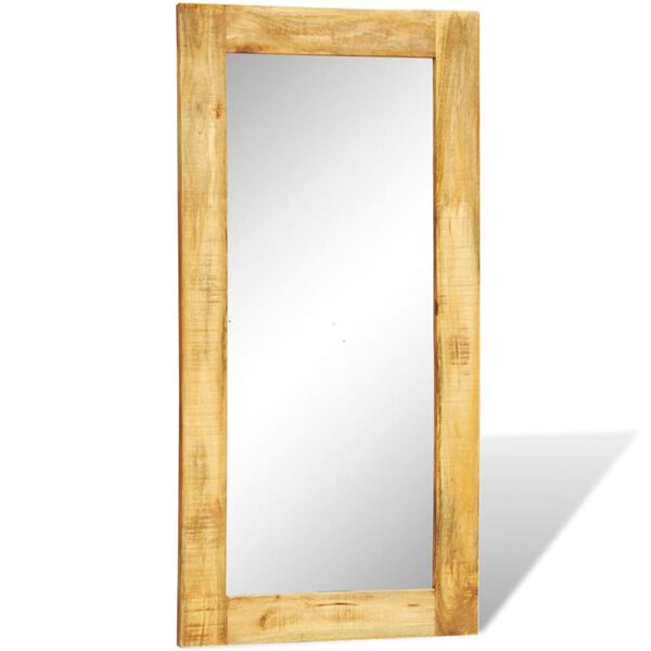 vidaXL Miroir mural en bois massif Rectangulaire 120 x 60 cm