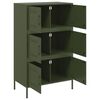 vidaXL Buffet haut vert olive 68x39x113 cm acier
