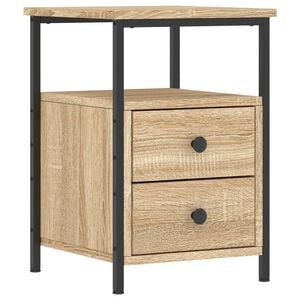vidaXL Table de chevet ch&ecirc;ne sonoma 34x35,5x50 cm bois d'ing&eacute;nierie