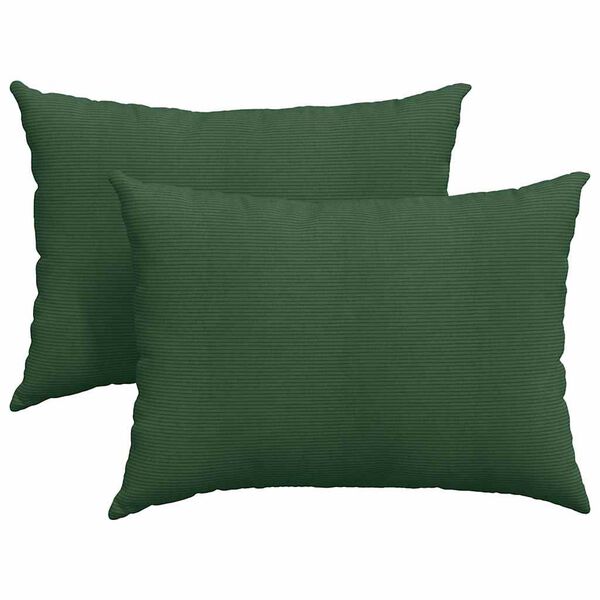 vidaXL Coussins de canap&eacute; 2 pcs Vert fonc&eacute; 70 x 50 cm