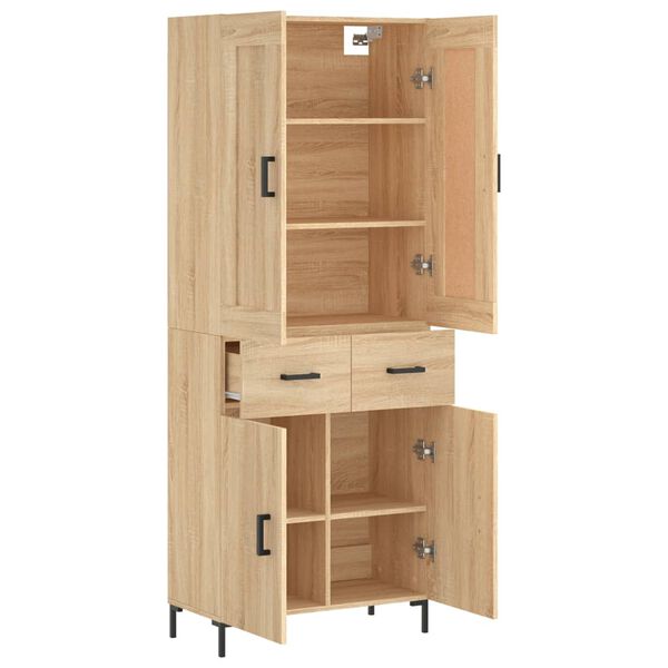 vidaXL Buffet haut Ch&ecirc;ne sonoma 69,5x34x180 cm Bois d'ing&eacute;nierie