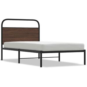 vidaXL Cadre de lit sans matelas 100x190 cm chêne marron