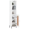vidaXL Buffet haut Blanc brillant 34,5x34x180 cm Bois d'ing&eacute;nierie